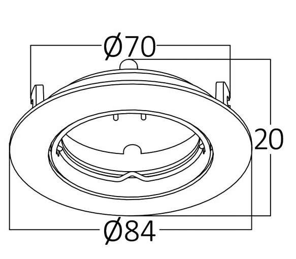 Oprawa wpuszczana OCZKO OBROTOWA BIAŁA Zasilanie sieciowe