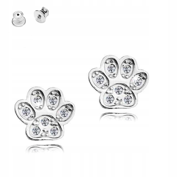 

Kolczyki srebrne sztyfty łapki i Swarovski