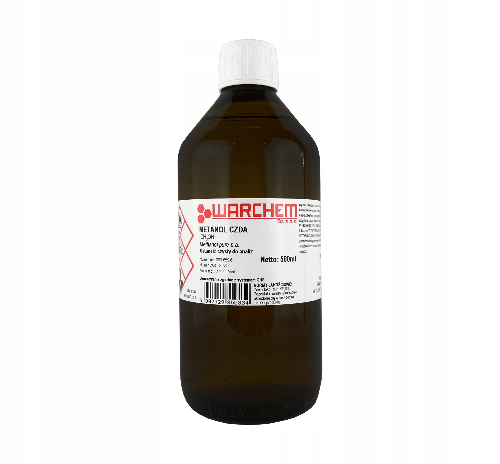 

Metanol czysty do analiz 500ml