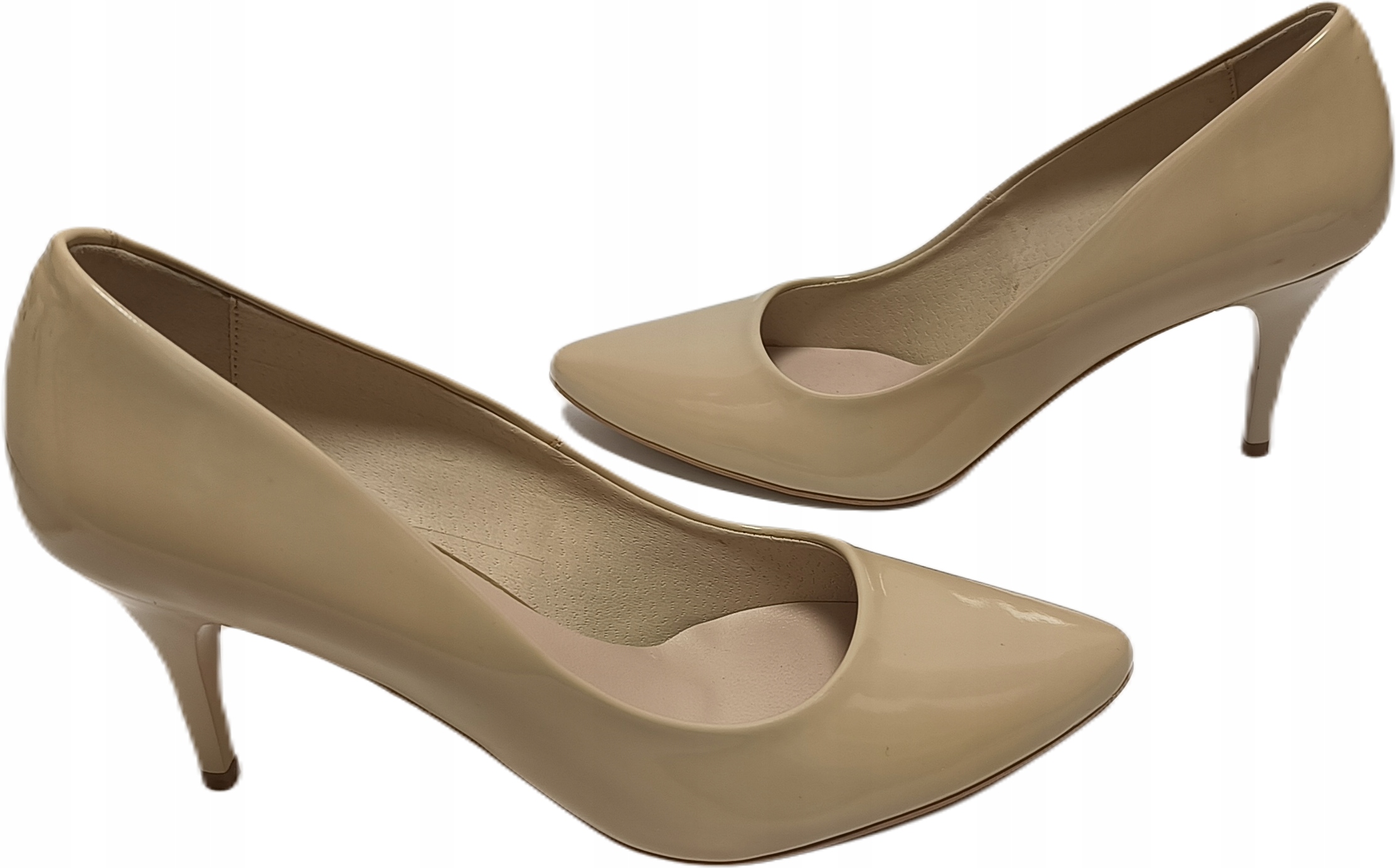 Klasické lodičky s lakem Gianmarko 025/1 (6) ecru R38