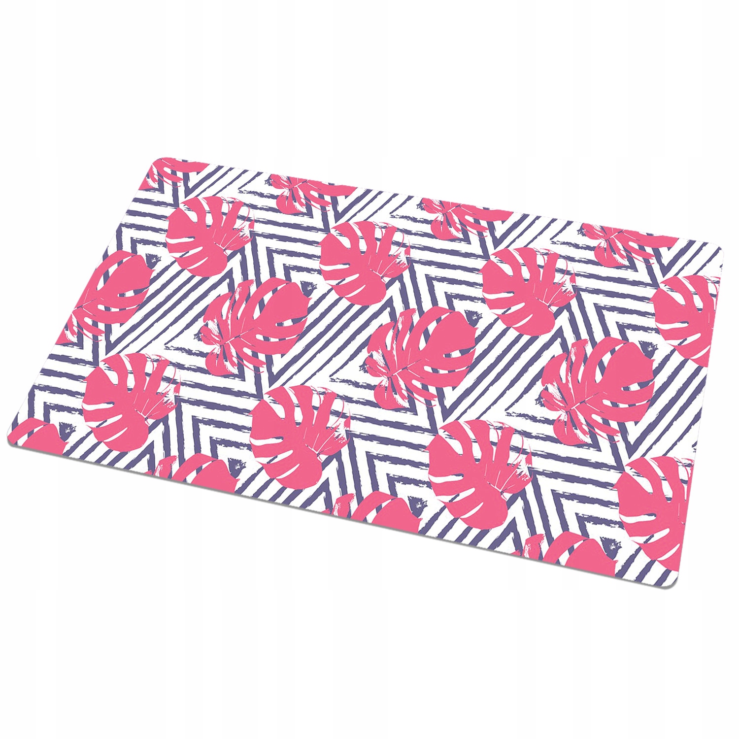 Pod zeszyt mata ochrona blatu 100x50 Różowe liście