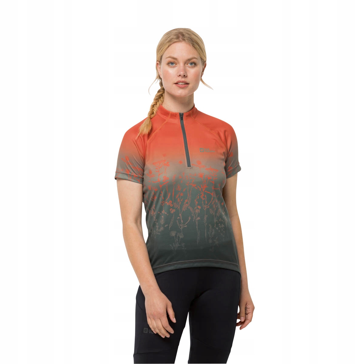 Damska koszulka rowerowa Jack Wolfskin Morobbia Hz Print T W guave L