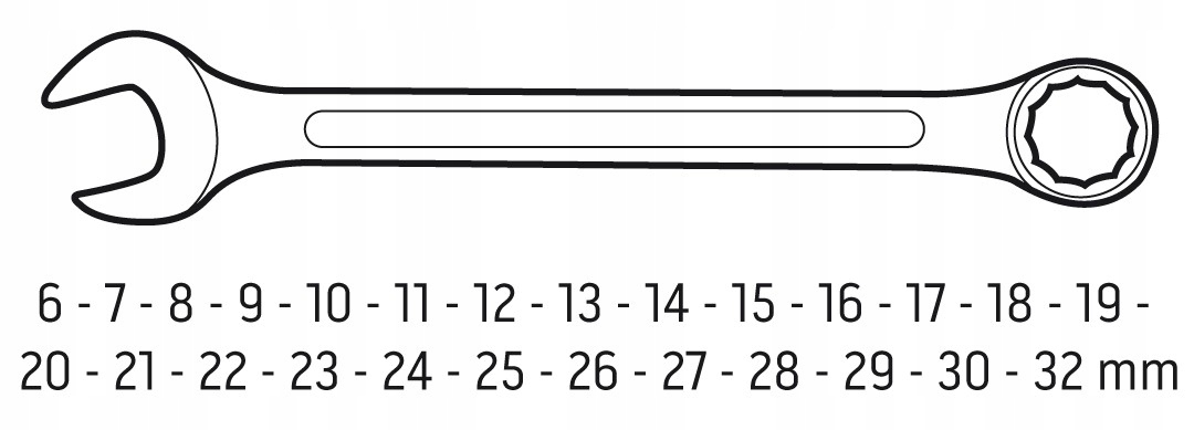 KLUCZE PŁASKO-OCZKOWE 6-32 MM ZESTAW 26 ELEMENTÓW W ETUI NEO TOOLS Kod producenta OT9754