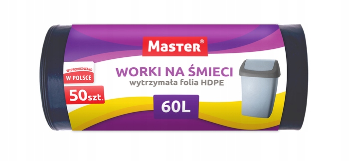 

Worki na śmieci Master 60L Hdpe 50 szt. S-032