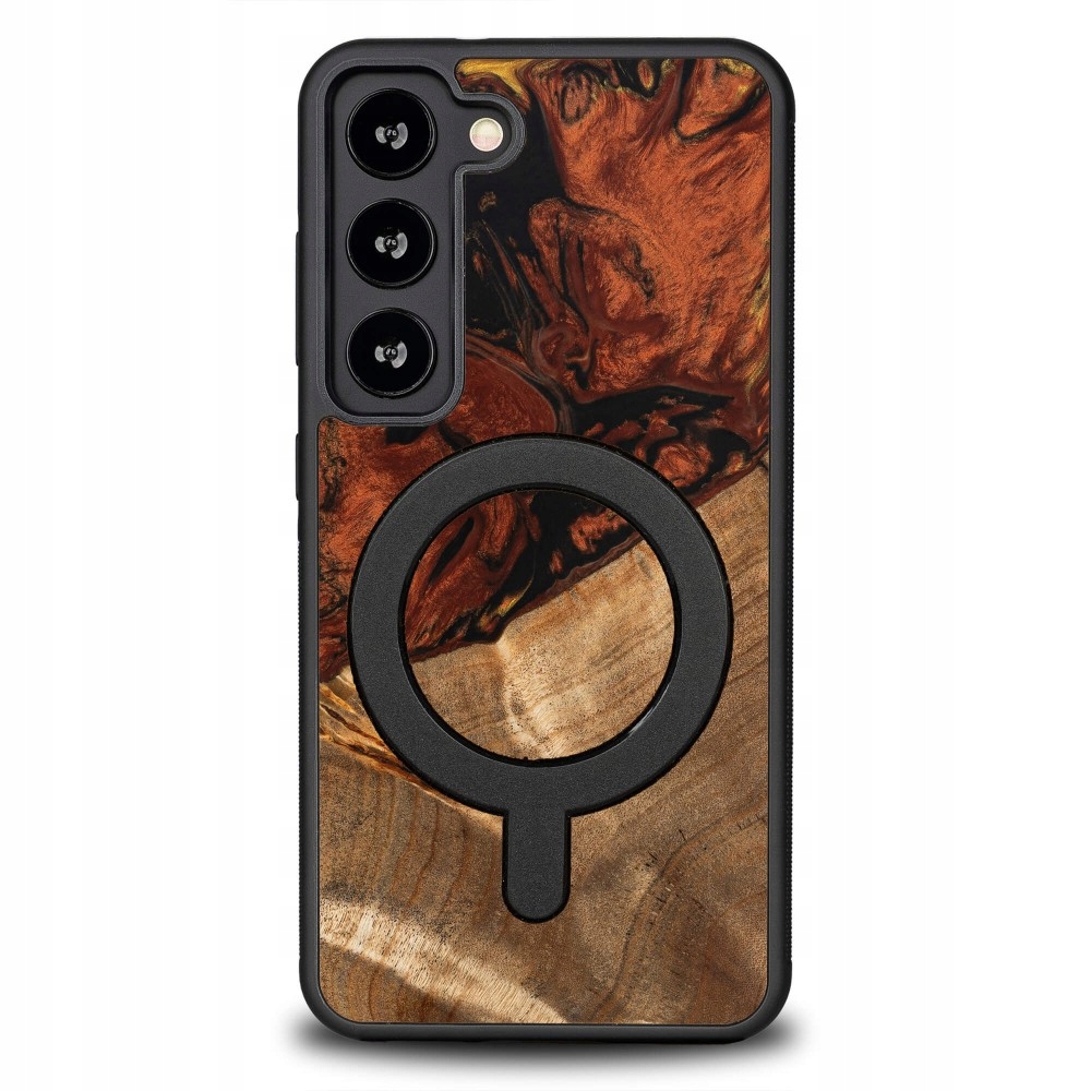 Etui Bewood Unique na Samsung Galaxy S23 4 Żywioły Ogień z MagSafe
