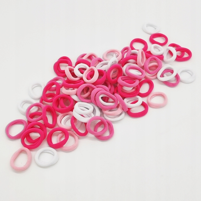 FROTKI GUMKI DO WŁOSÓW 100szt ZESTAW KOLOROWE GŁADKIE EAN (GTIN) 59038492873617