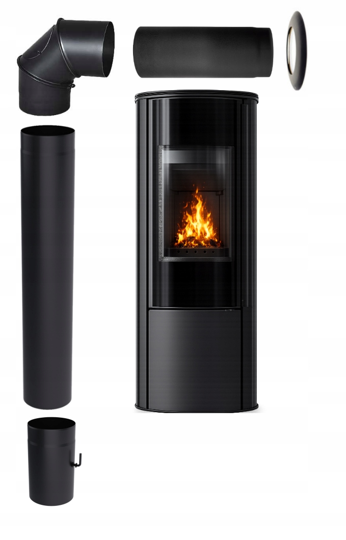 Piec Kratki Koza Kratki Ab Enyo R 5,5 kW Black kominek zestaw montażowy eko
