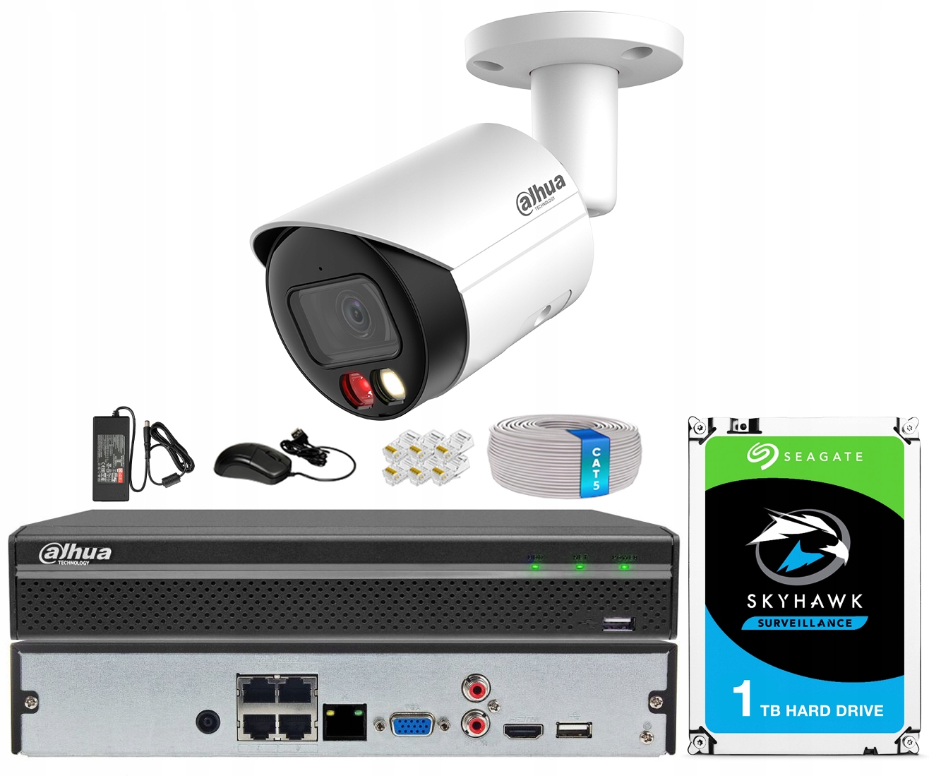 Monitorovanie Dahua Domáca kamera 4Mpx Deň/Noc Farba Nahrávač Disk 1TB