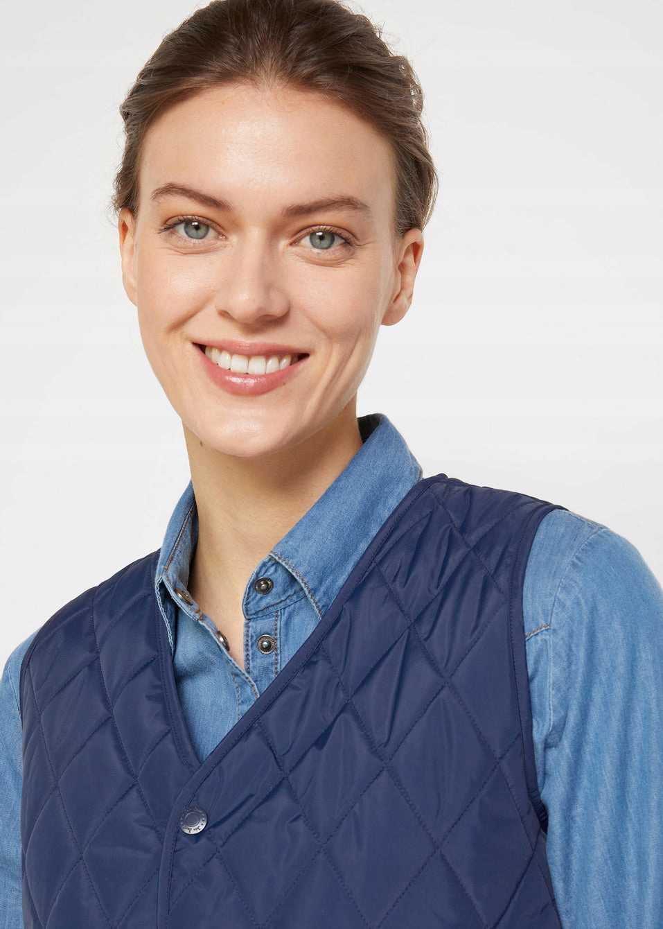 BA18 KAMIZELKA DAMSKA LEKKA PIKOWANA NA ZATRZASKI BONPRIX 40 ORANGE Rozmiar 40