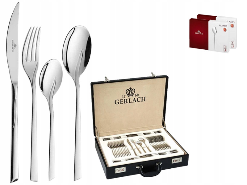 

Gerlach Flames Sztućce 80EL Walizka Połysk 12 Osób