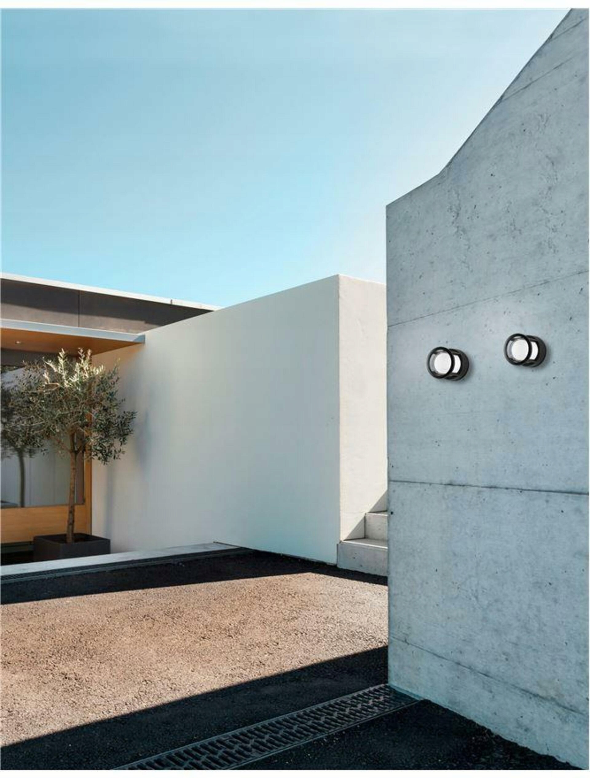 Nova Luce venkovní nástěnné svítidlo Agosto černý hliník a akrylový difuzor