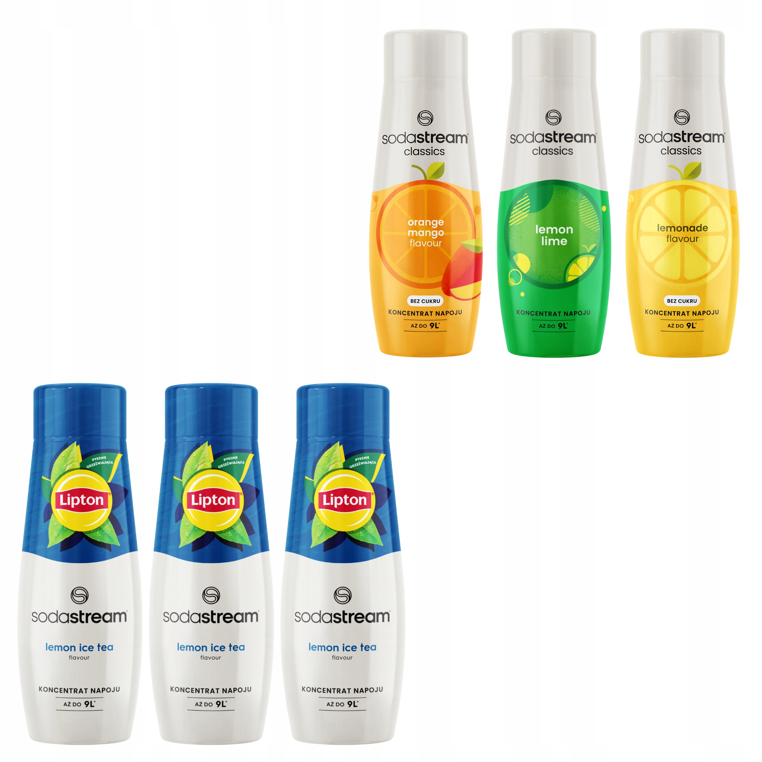 Sirupy SodaStream 3x Lipton Lemon+ Orange Mango Lemon Lime Limonáda