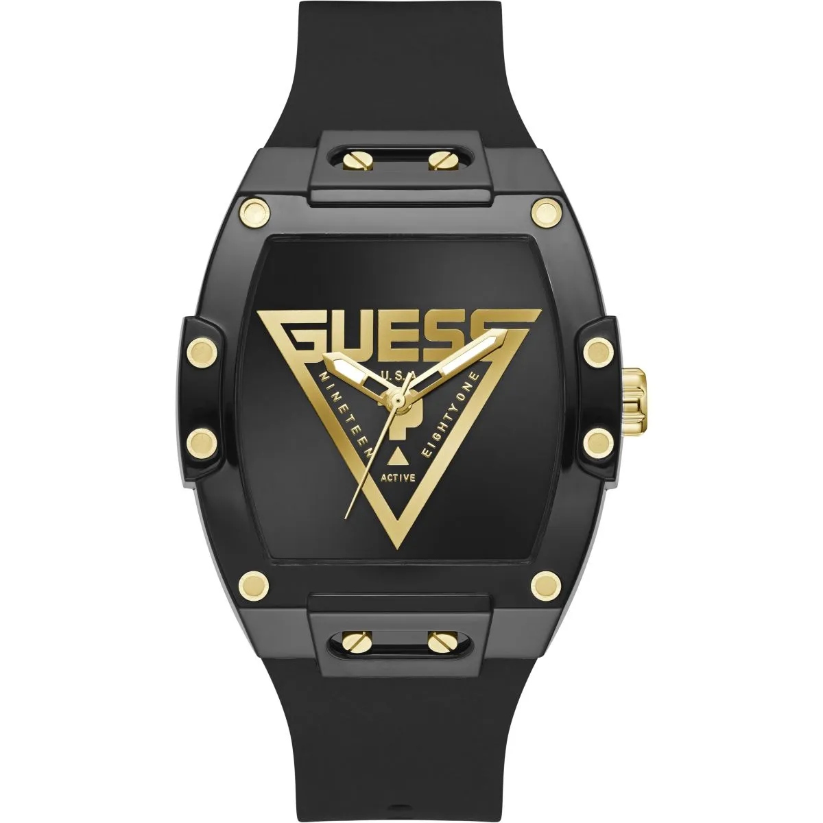 Guess Phoenix pánské hodinky černé s masivním řemínkem GW1072G2