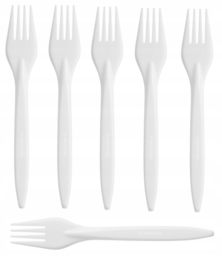 Widelce plastikowe PREMIUM białe 100szt