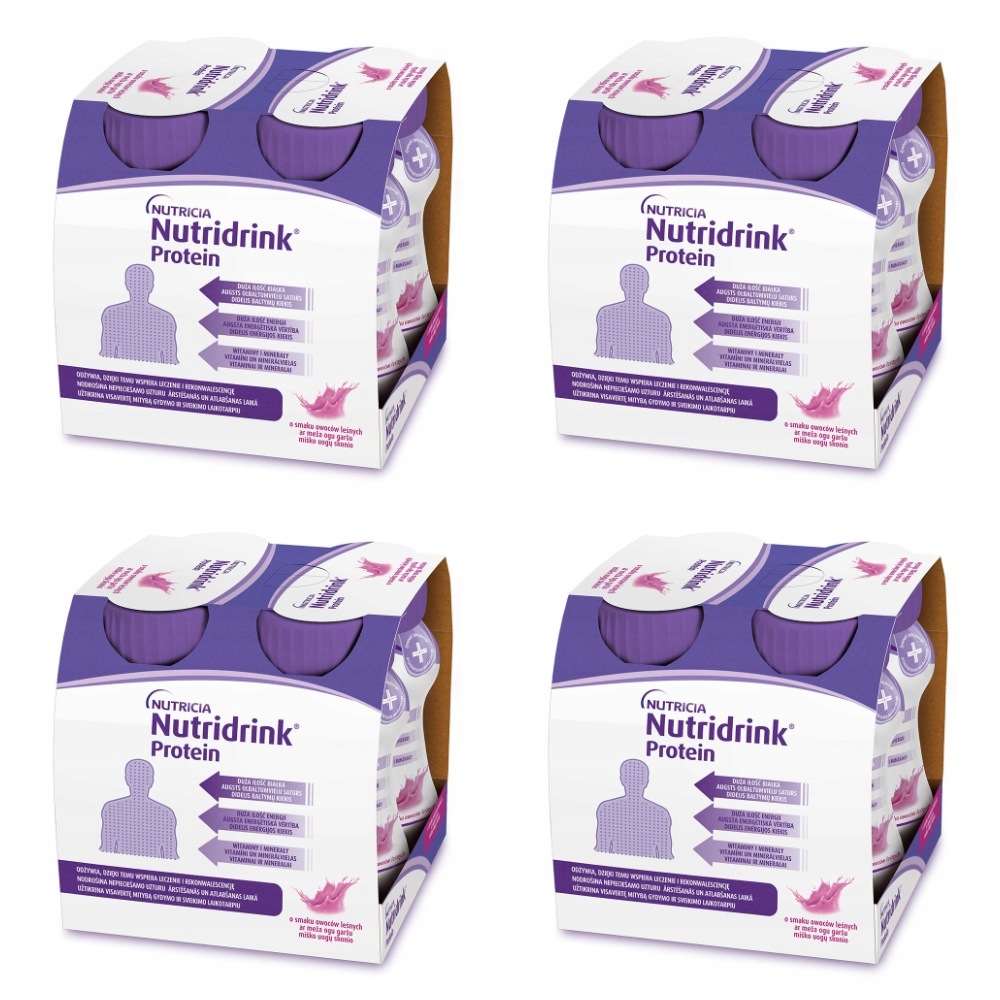 Nutridrink Protein o smaku owoców leśnych żywienie medyczne 16 x 125 ml