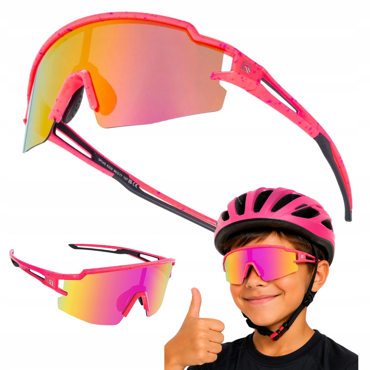 Dětské sportovní brýle UV400 polarizační, růžové Rockbros