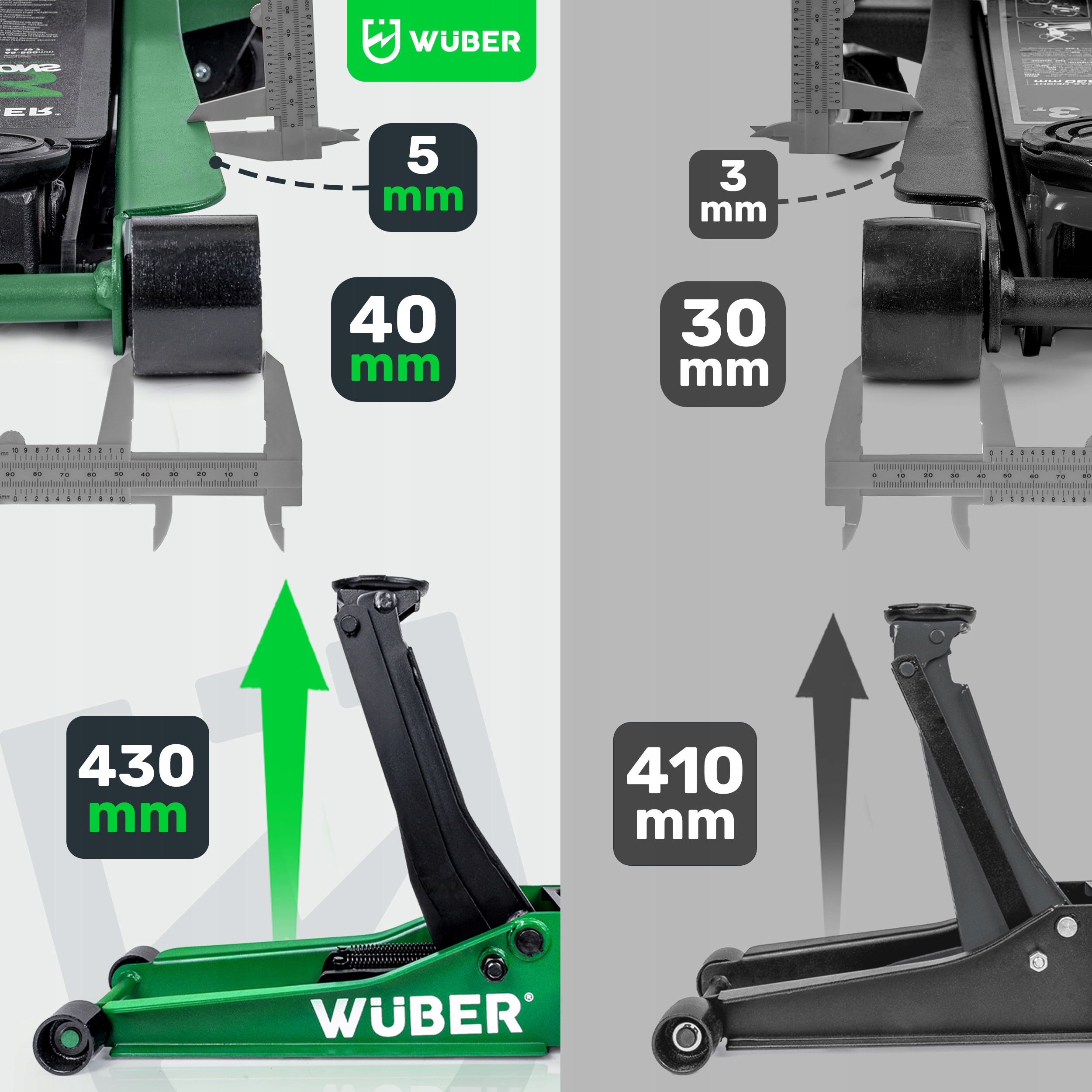 PODNOŚNIK SAMOCHODOWY LEWAREK ŻABA NISKOPROFILOWY 3 TONY ZAKRES 85-430MM 3T Marka Wuber