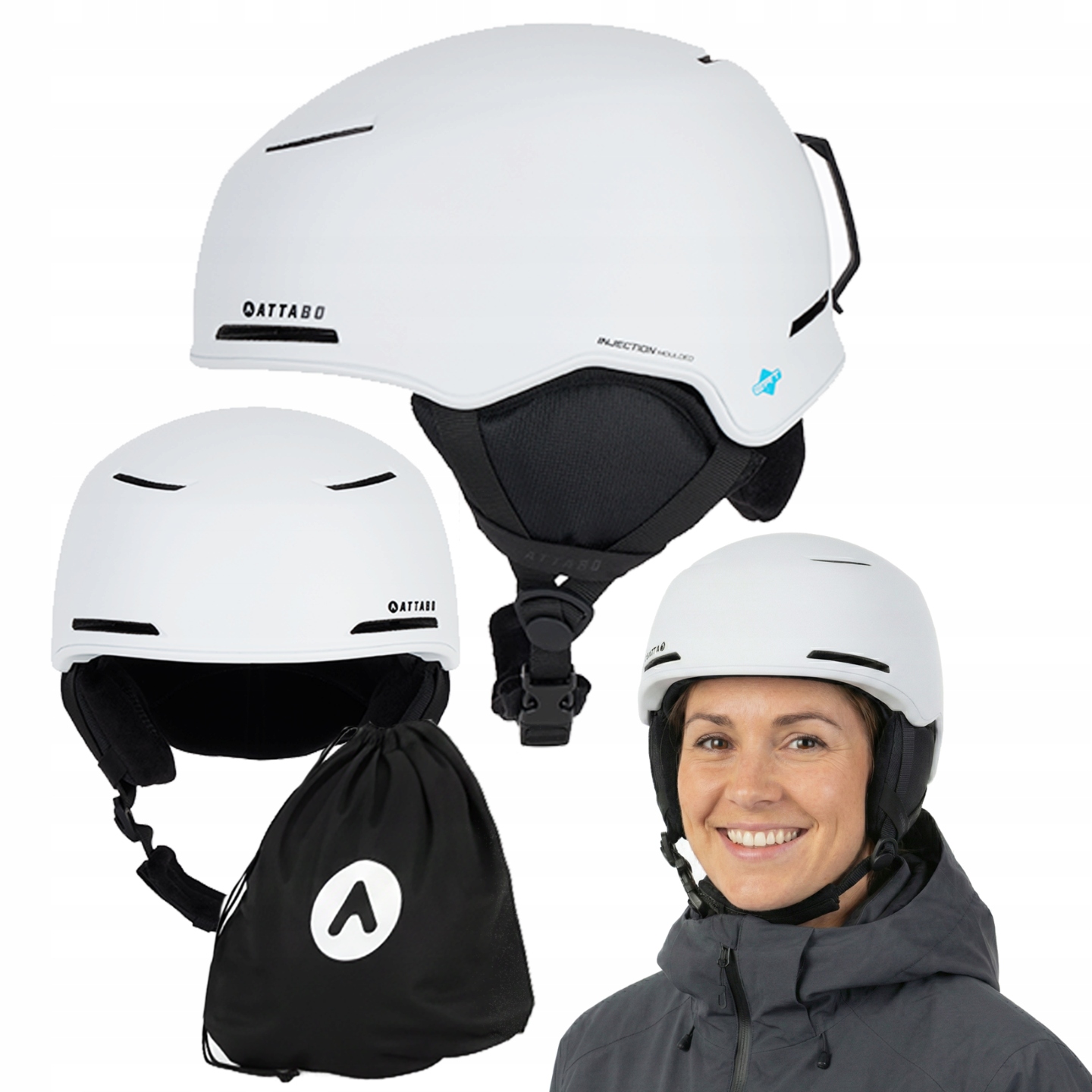 Kask narciarski Attabo Avens 3.0 Ert biały 56-59 cm Z Wentylacją In-mold