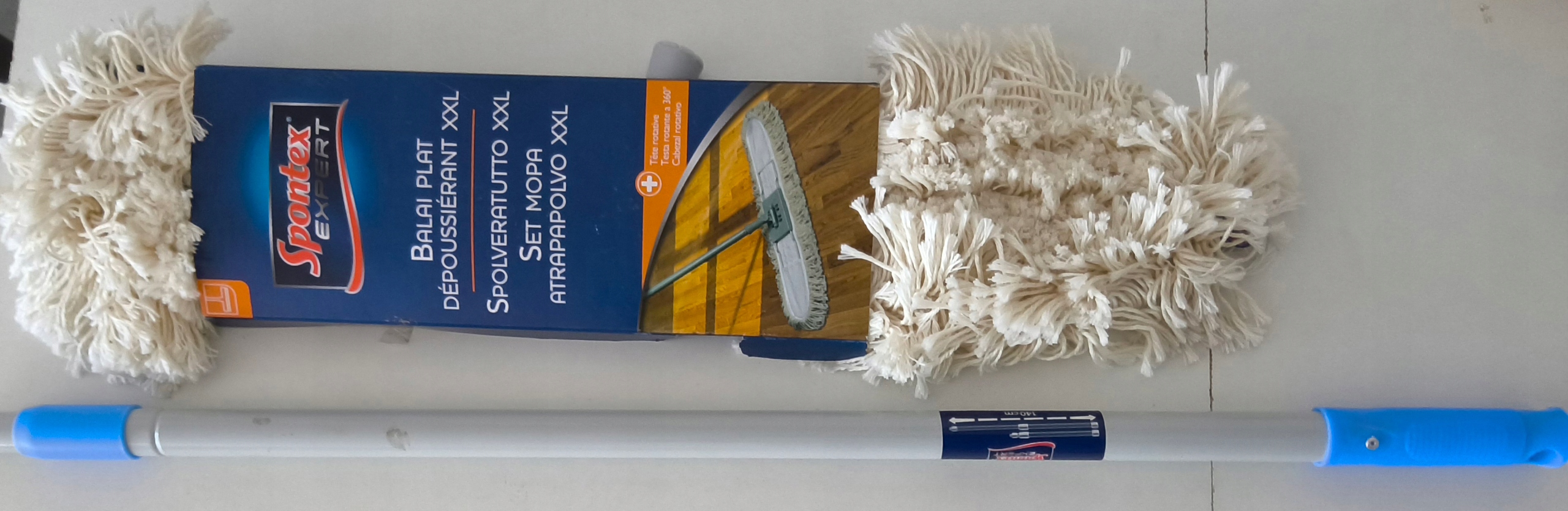 Plochý mop XL Sponttex Expert s tyčí, sada na podlahy