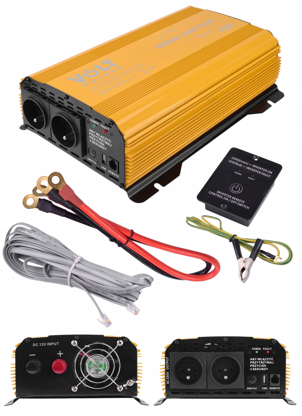 

Przetwornica 12V 230V 1000/1500W Volt Sinus Plus
