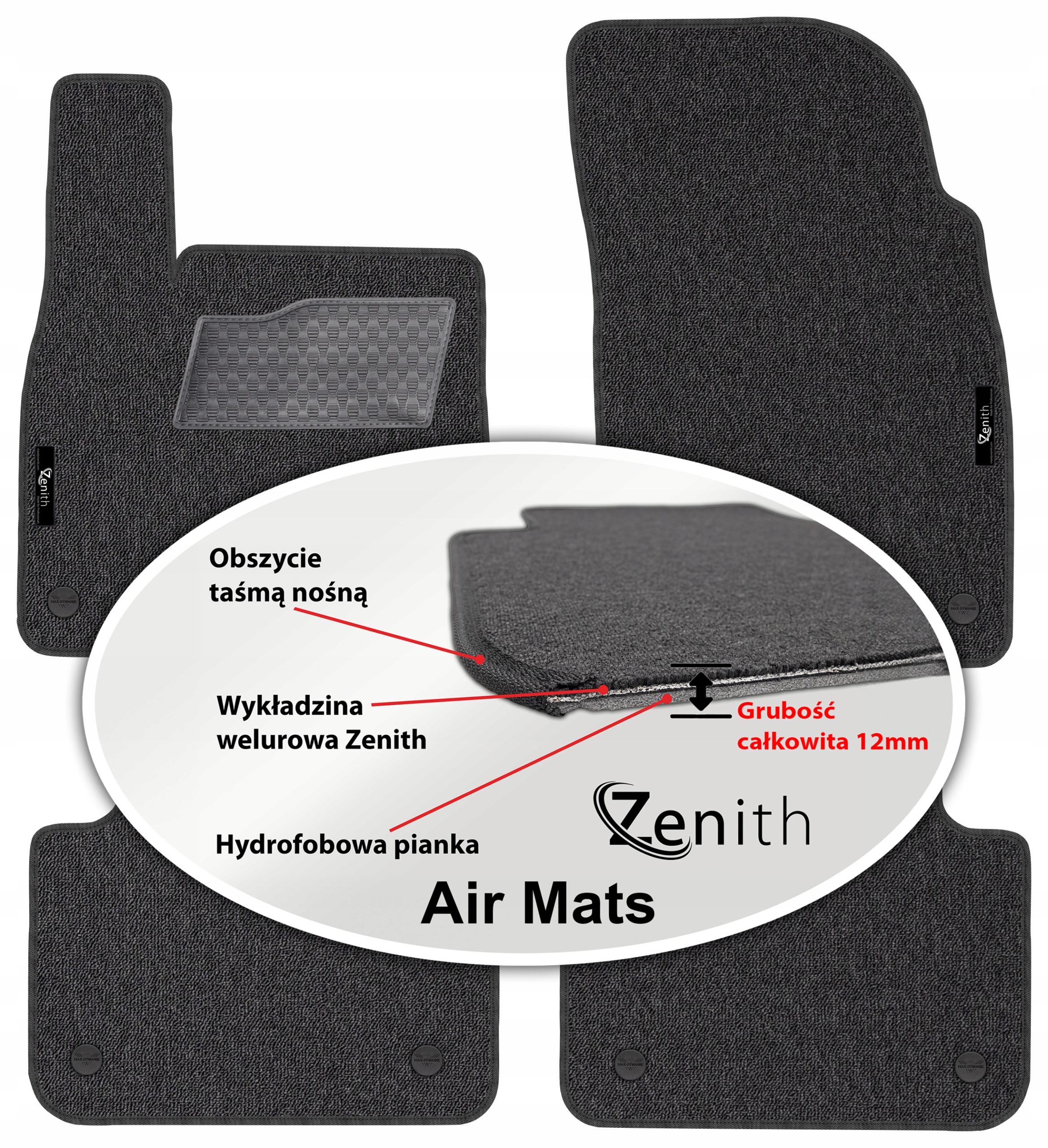 Porsche Cayenne III 2018 Velúrové koberčeky do auta Zenith Air Mats