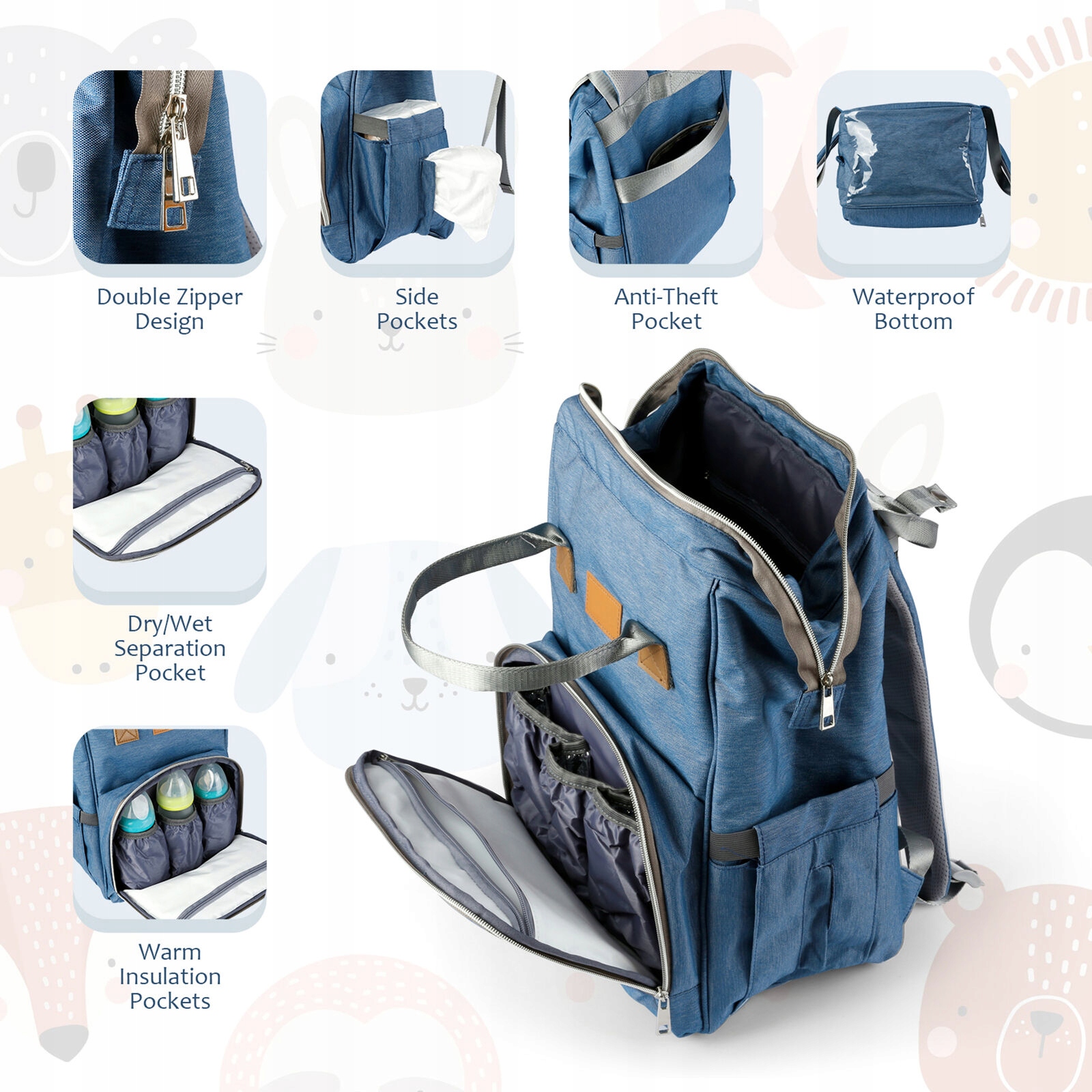 Torba do Wózka Organizer Plecak dla Mamy Taty +koc Marka AMZDEAL