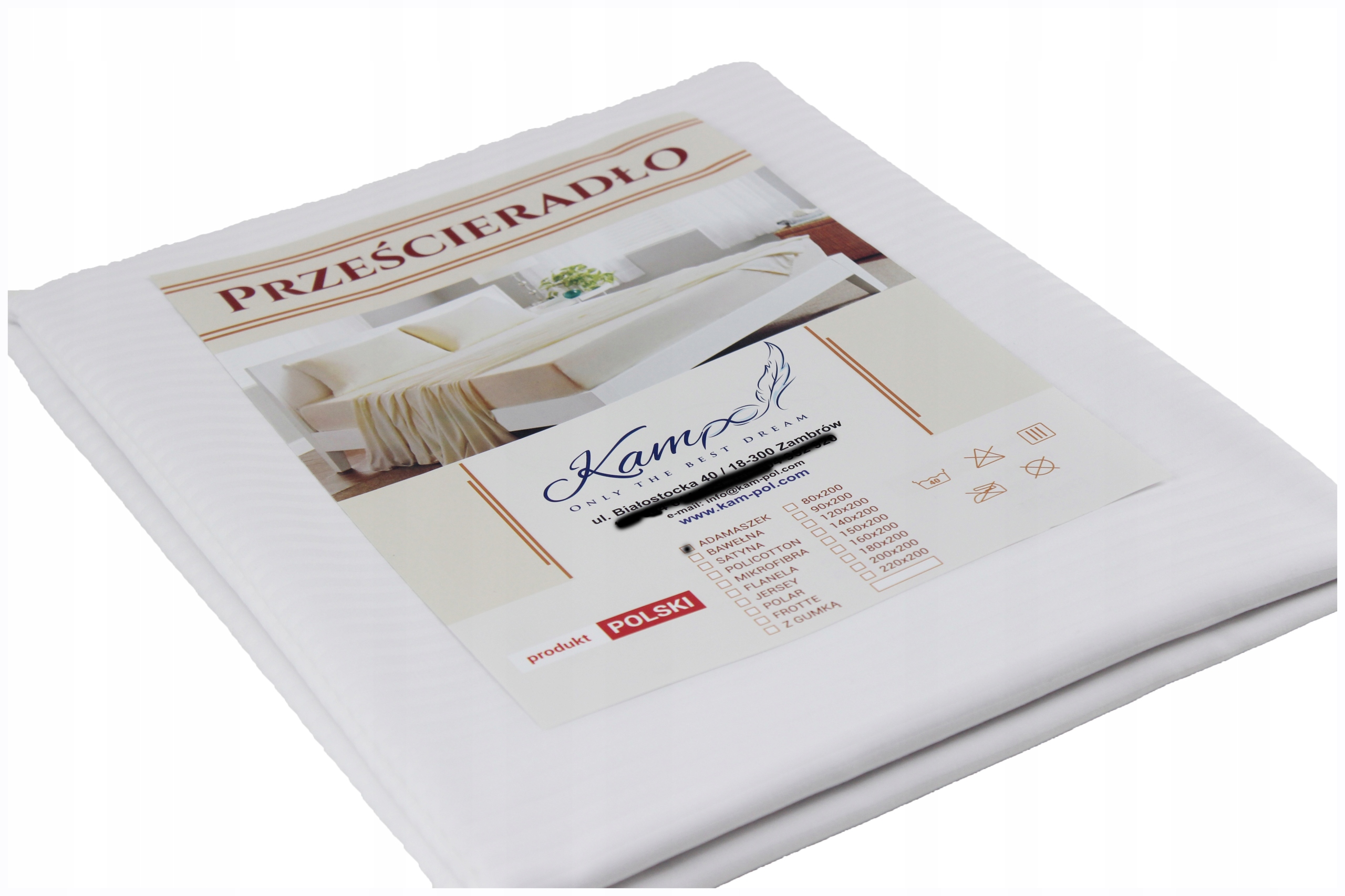 Prostěradlo Prostěradlo Damašek Pásek 4 MM Bavlna 100% 220X260 Hotel