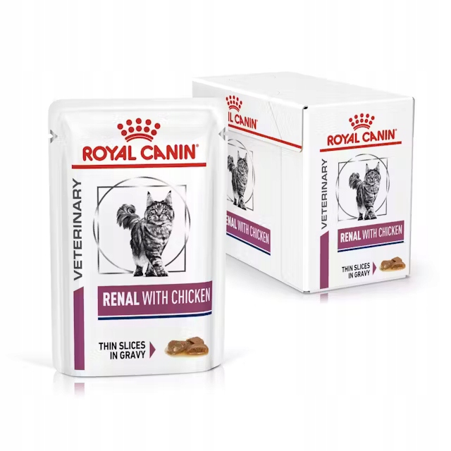 Levně Royal Canin Vet Renal 12x85g Krmivo v omáčce s kuřecím Pro Kočky , podpora ledvin