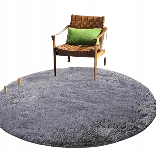 Koberec Kulatý 160 cm Kožešinový Shaggy do obývacího pokoje Plyšový Měkký