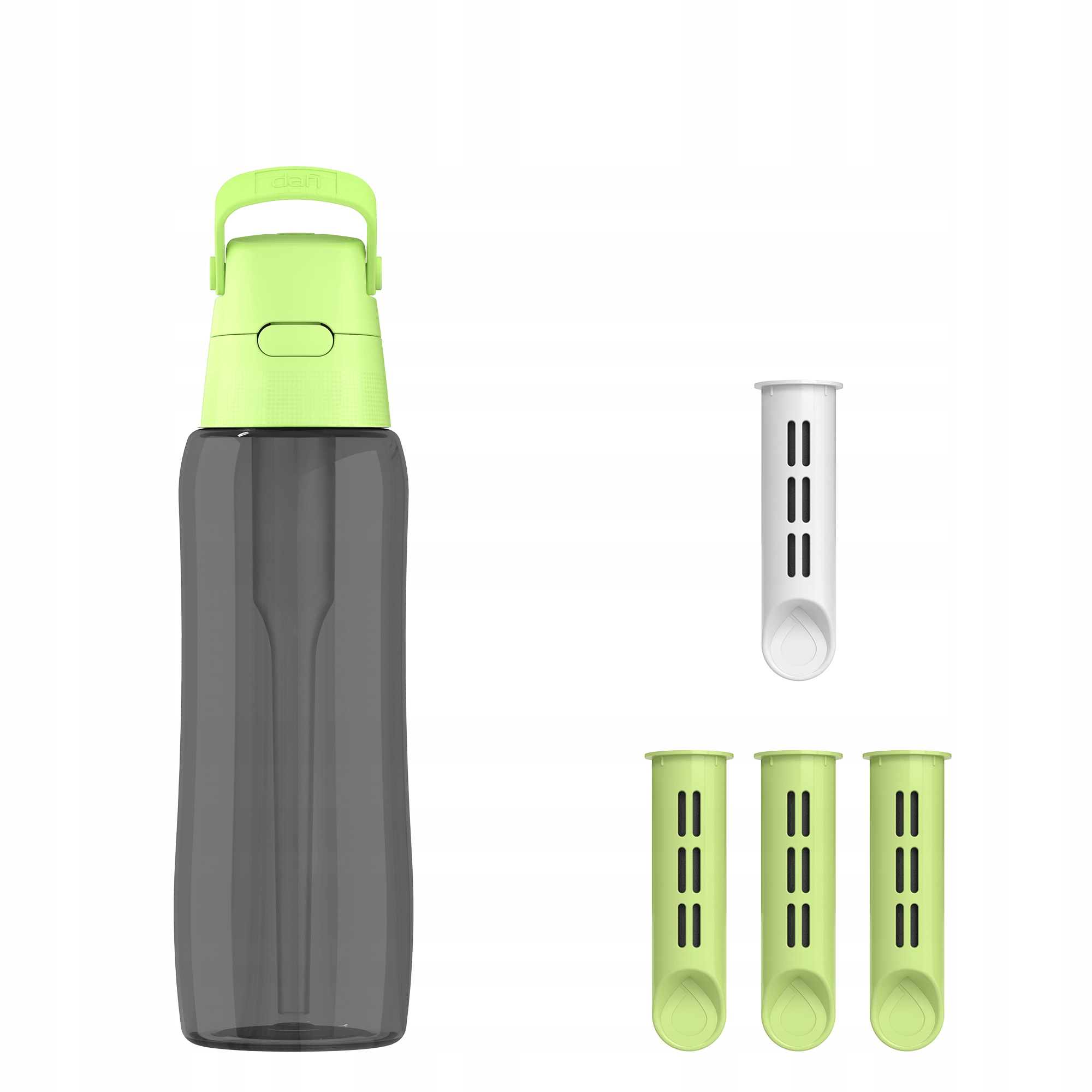 Butelka Filtrująca Dafi Solid 0,7 Pistacjowa Zbiornik Czarny 4x Filtr