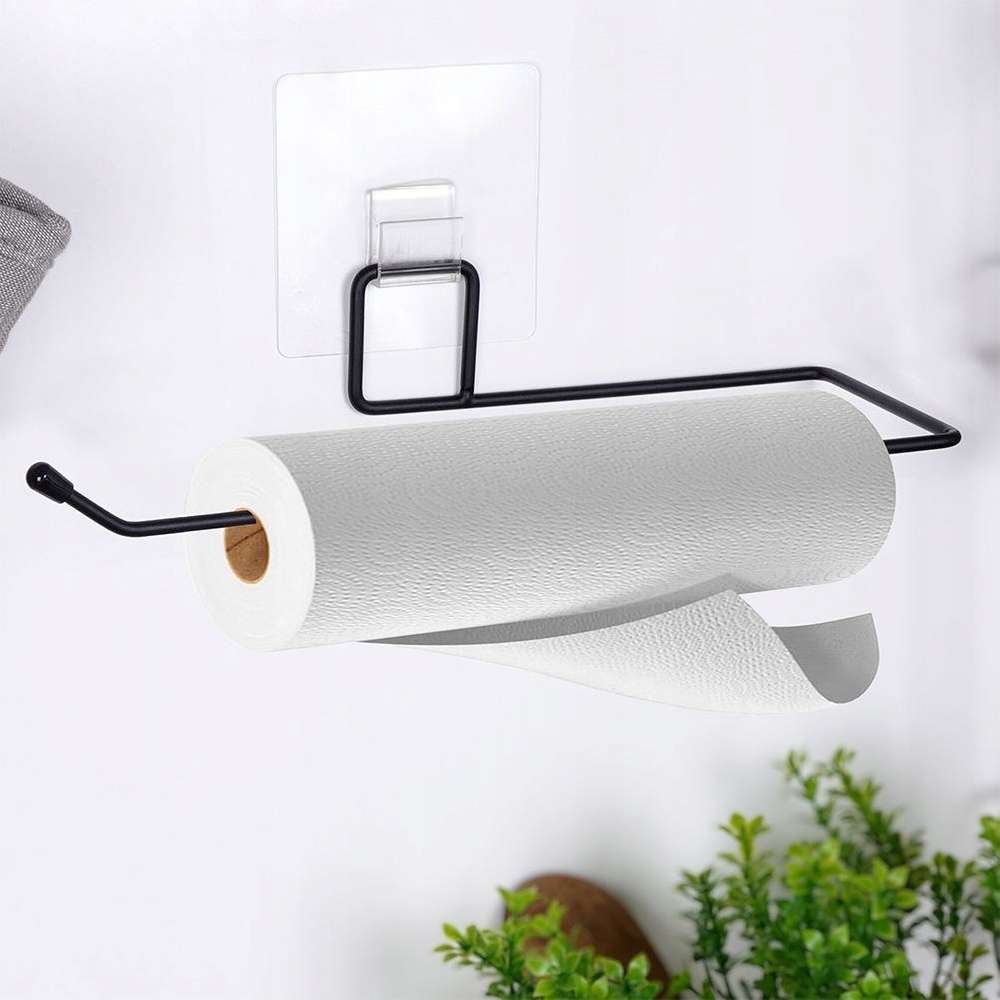 Uchwyt NA RĘCZNIK PAPIEROWY ścienny samoprzylepny wieszak metalowy czarny Kod producenta 5904316457020