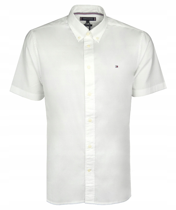 Tommy Hilfiger pánská košile s krátkým rukávem, bílá, M