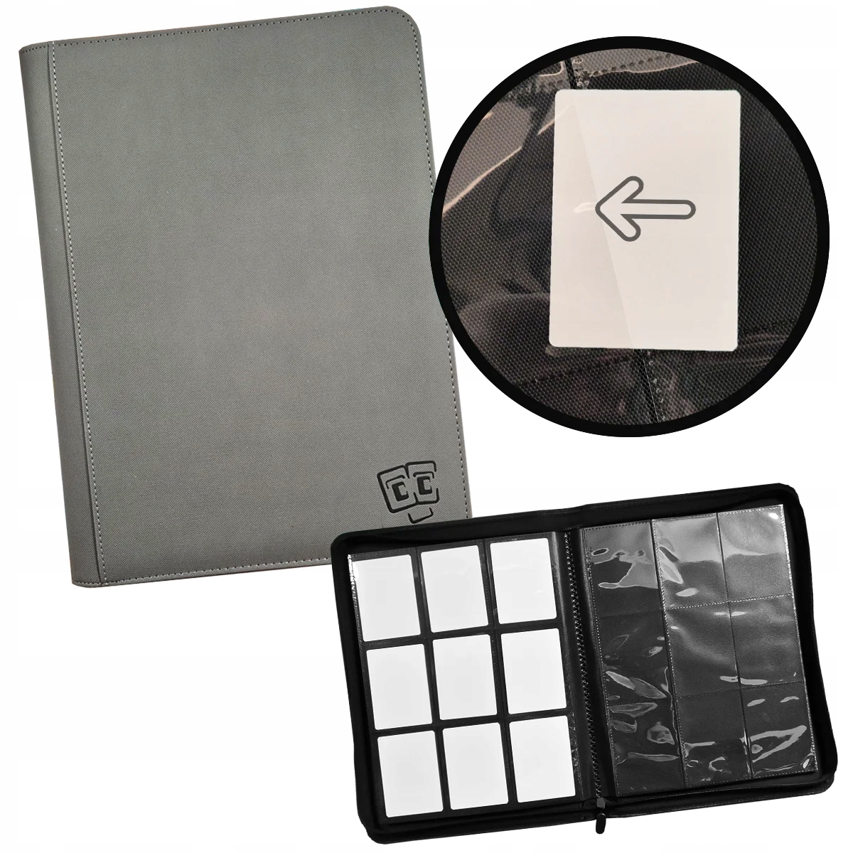 Tcg Guru 9 Pocket Zipper Binder Album Xenon Grey