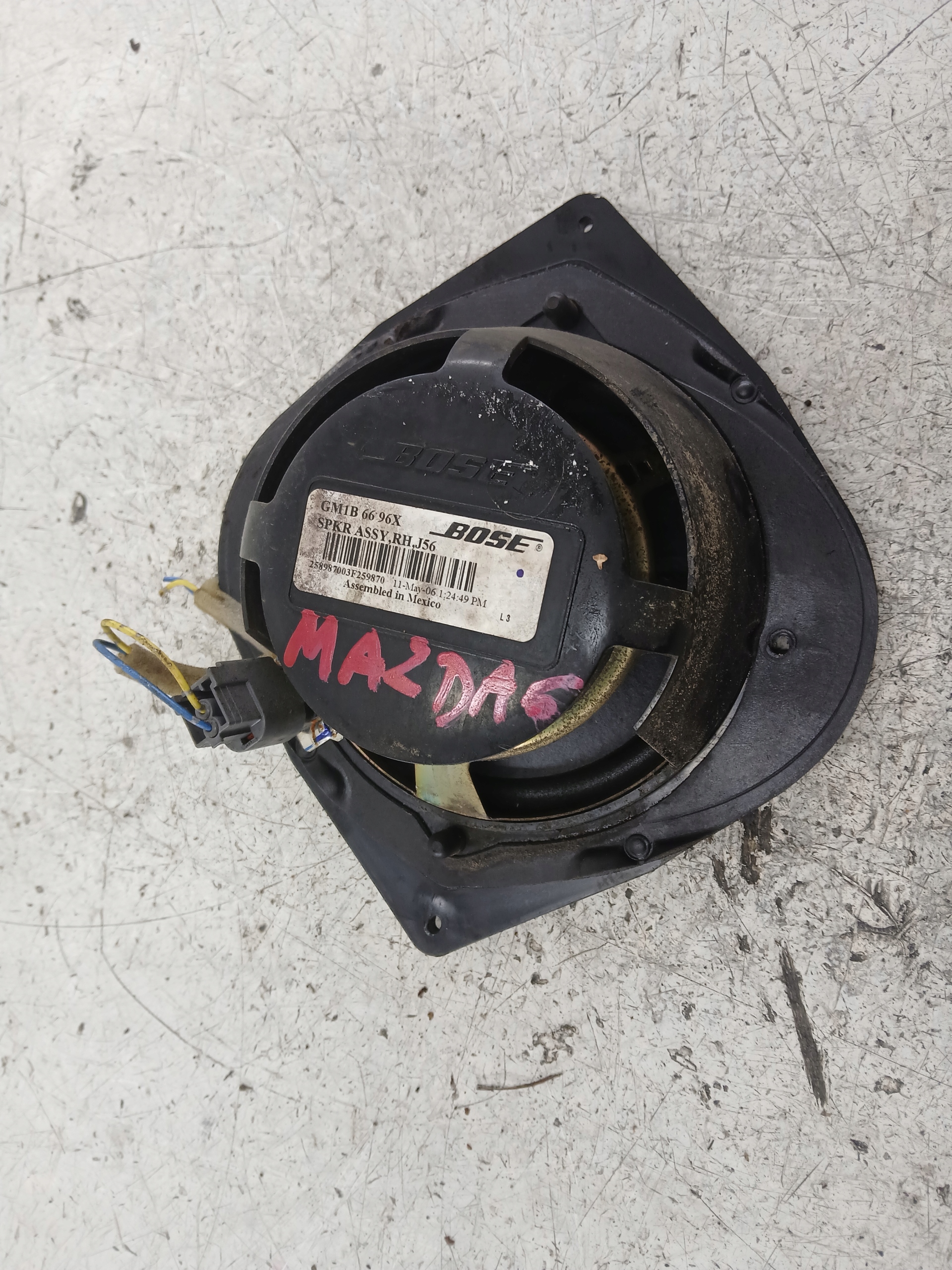 MAZDA 6 GG speakers door BOSE front GM1B6696X