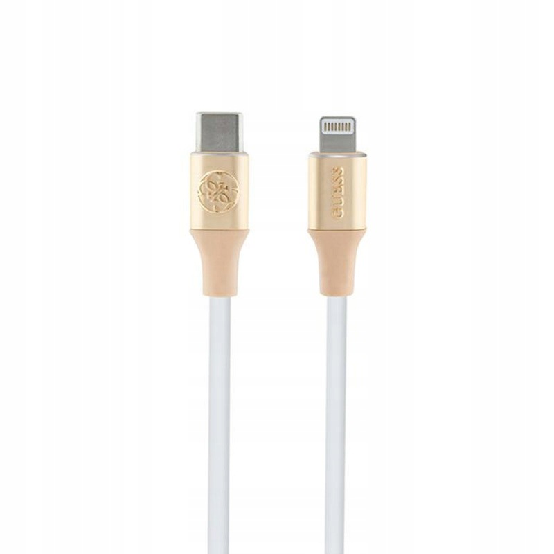 Guess Ebossed Logo – kabel Usb-c na Lightning s certifikací MFi 1.5 m (zlatý)