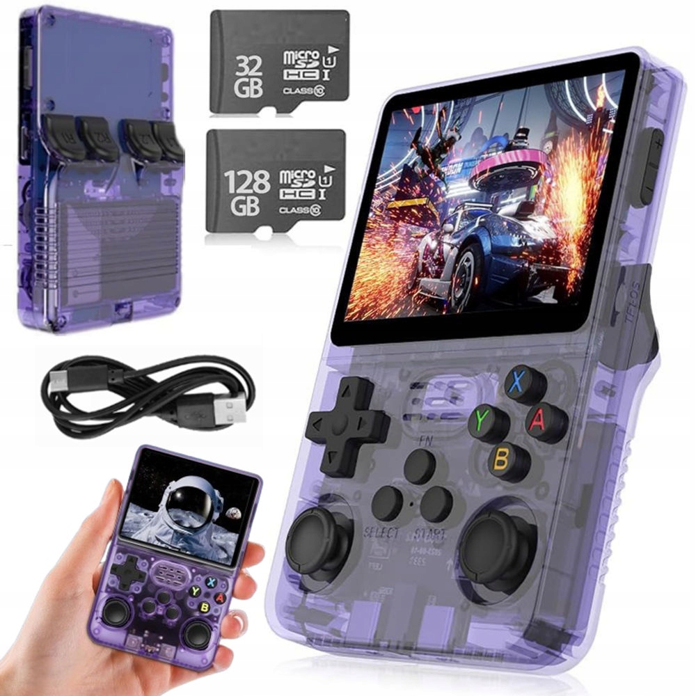 Przenośna Komórkowa Konsola Do Gier Retro 21000 Gier Linux 32+128GB Purple