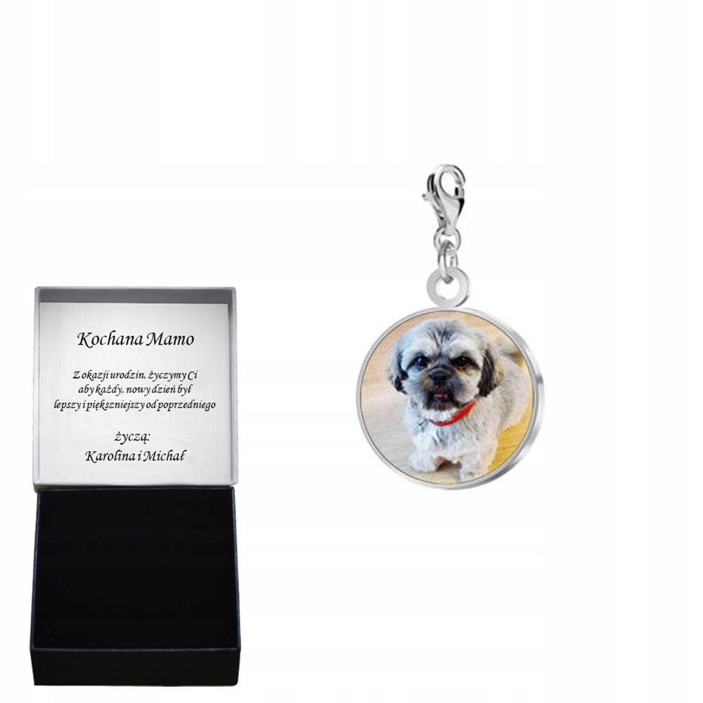Charms s fotografií Personalizace stříbro Gravírování