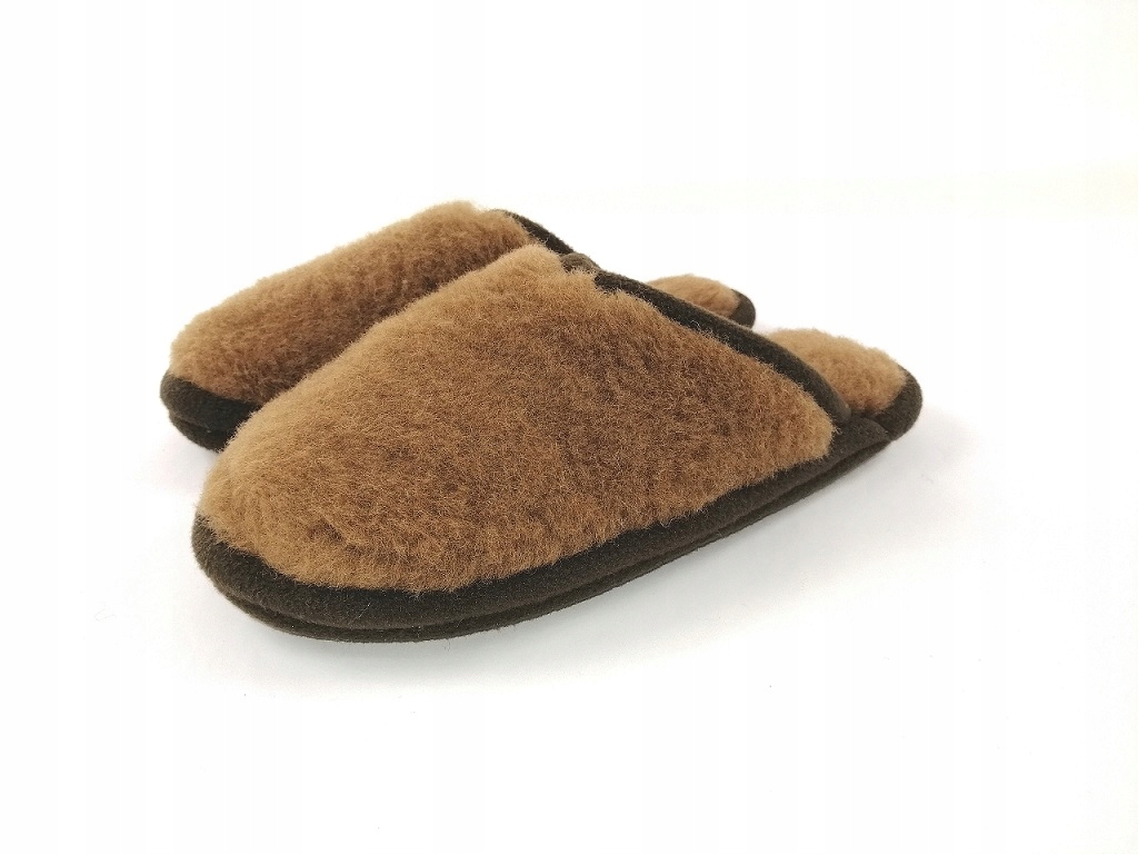 

Laczki wełniane bambosze Rozm 40 Kapcie Camel