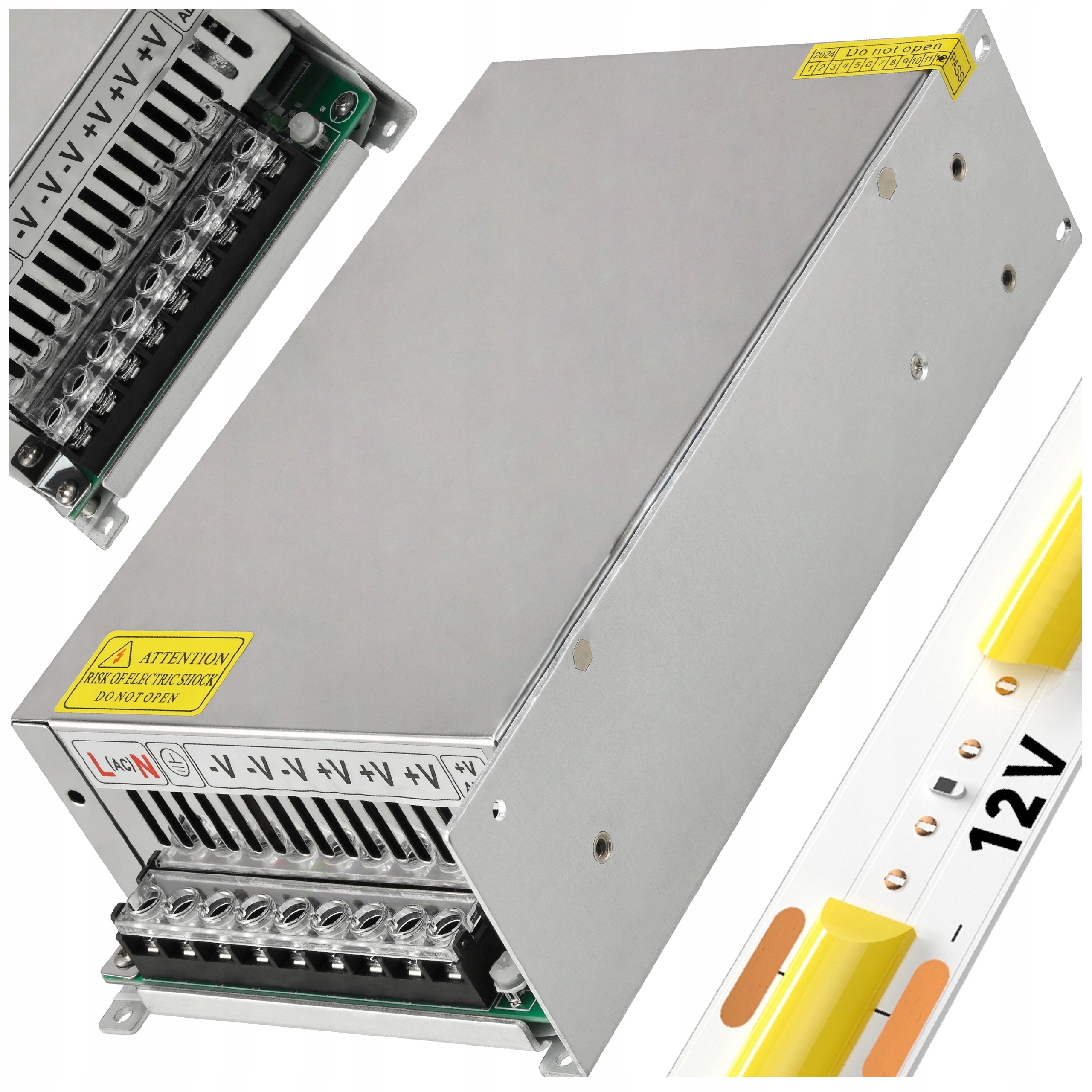 Napájecí zdroj 12V 800W 67A pro Led pásky, Cctv, modulární nastavitelný transformátor