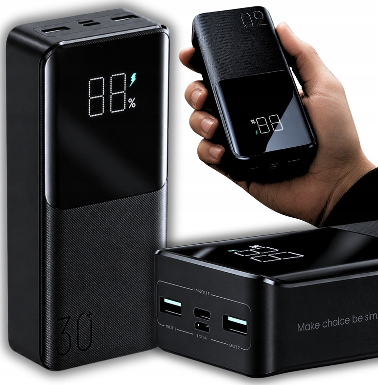 Powerbanka Joyroom JR-QP193 30000 mAh 22,5 W Pd QC3.0 Afc černá