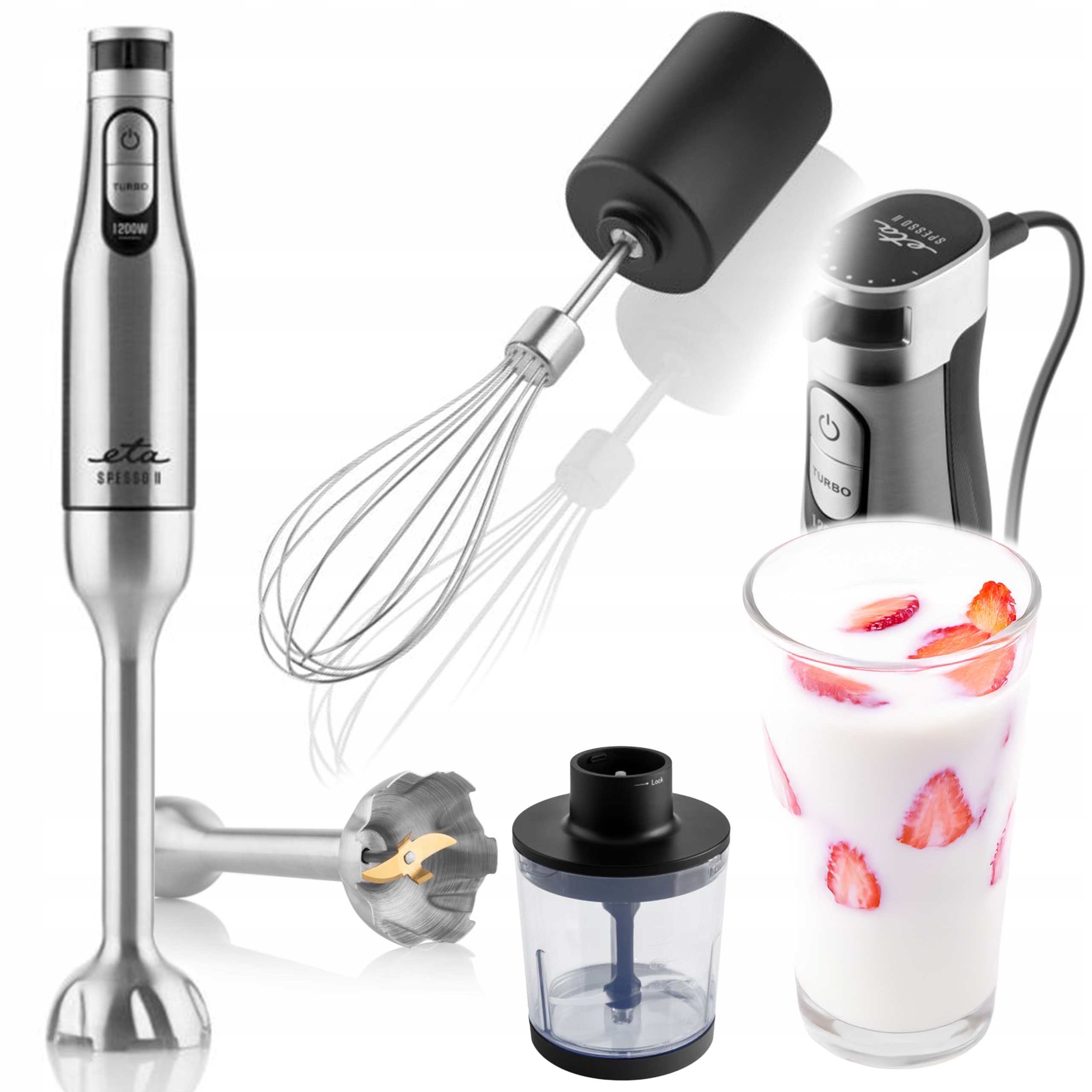 Víceúčelový Tyčový Mixér 1200W Zlatá Čepel Extra Silný