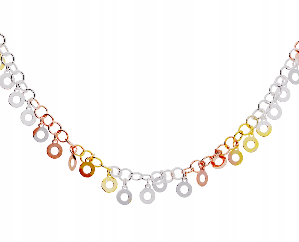 

Srebrny naszyjnik kółka blaszki blaszka srebro 925