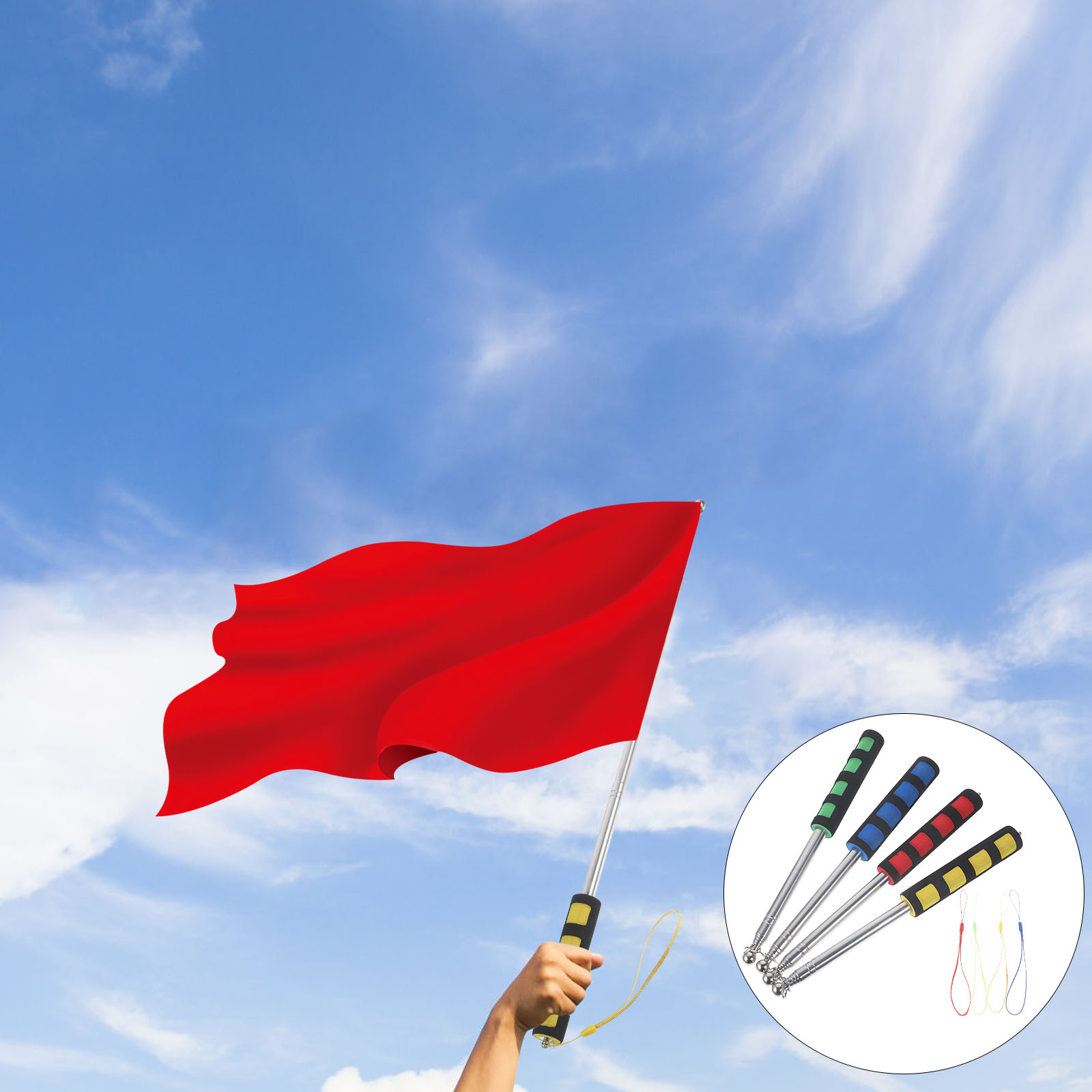 SKŁADANY MASZT FLADROWY RĘCZNY FLAGA Długość 2.4 m