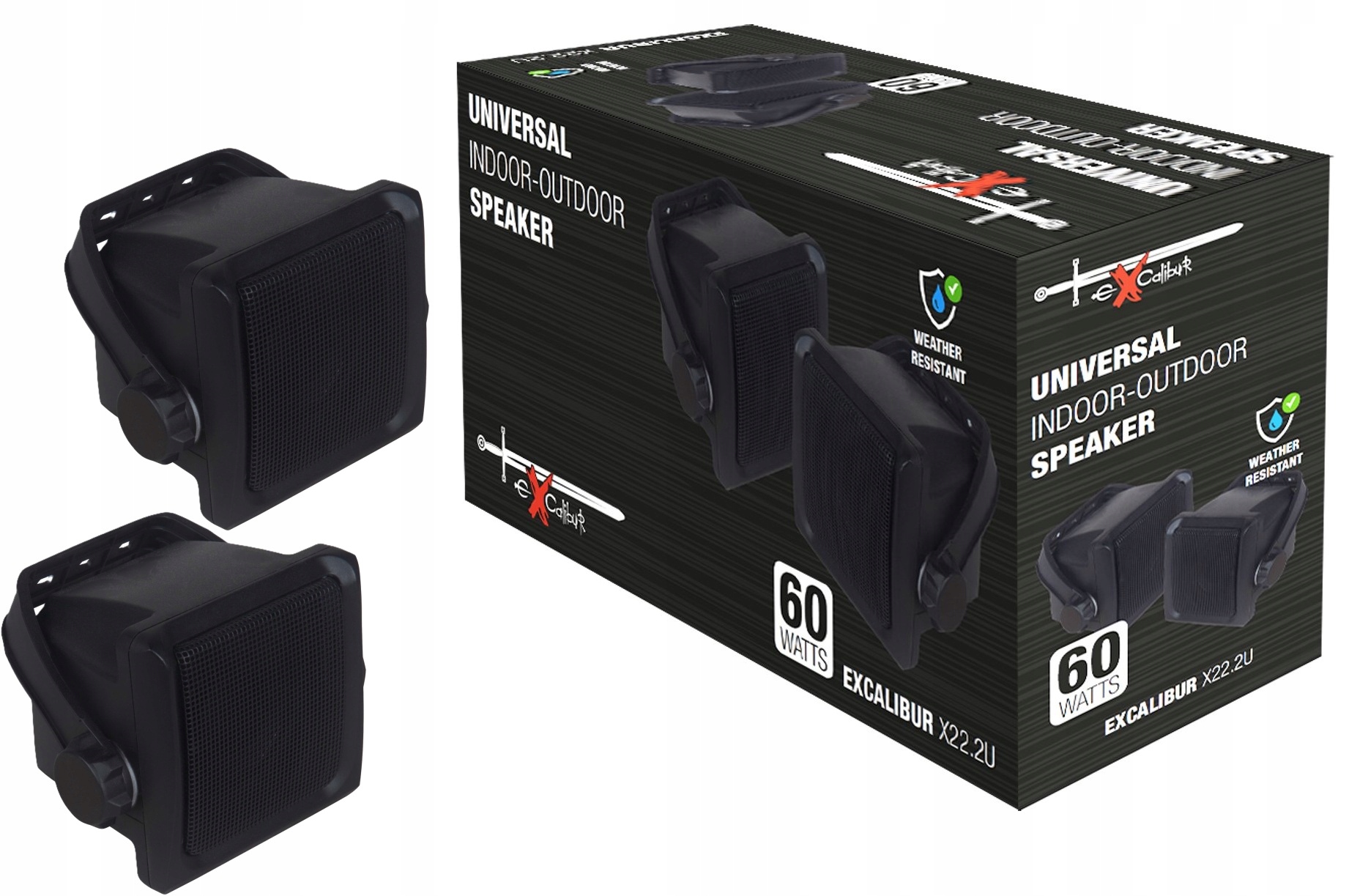 Głośniki zewnętrzne Excalibur Marine X22.2U wodoodporne taras łódź balkon