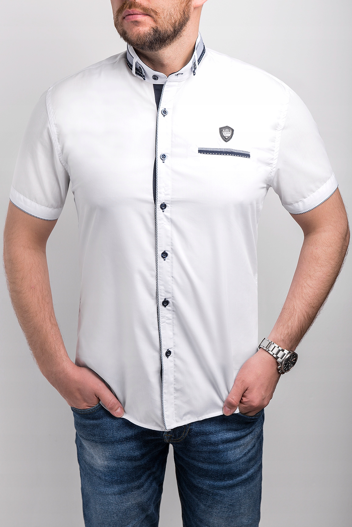 M - KOSZULA MĘSKA KRÓTKI RĘKAW 19617A REGULAR Marka Matt