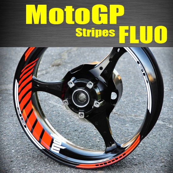 MotoGP Stripes Fluo Samolepky pásky na kola okraje pro Honda