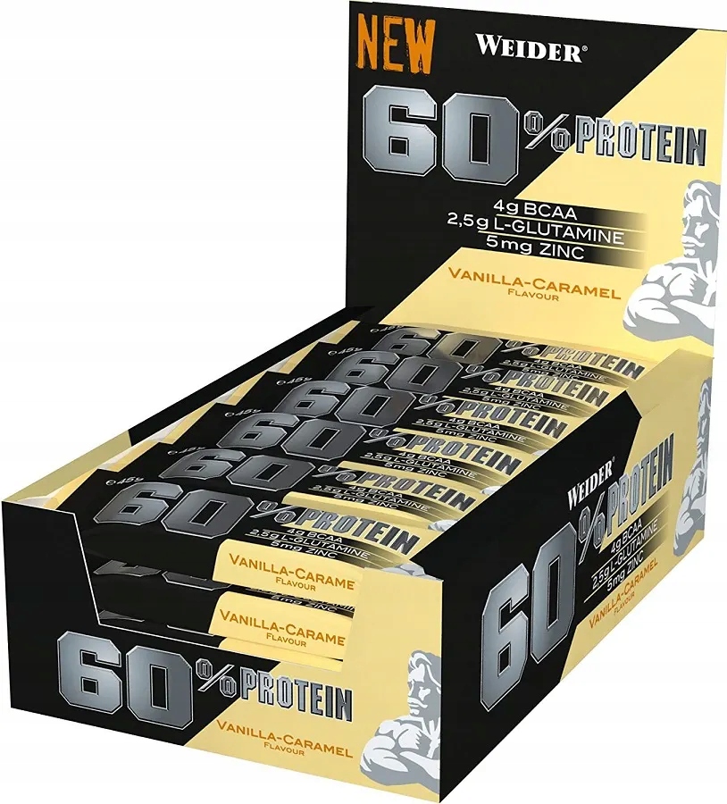 Weider 60% Protein Bar Cookies & Cream 24 tyčinek