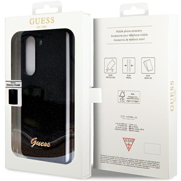 Etui Guess Glitter Script na Samsung Galaxy Z Fold 5 czarne Guess