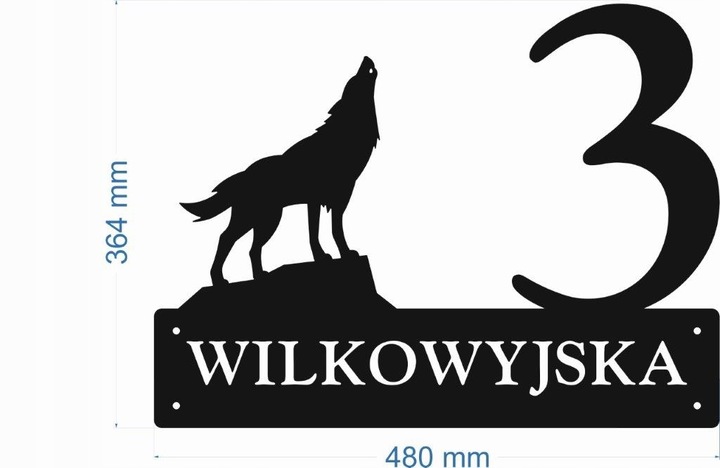 Číslo Na Dom 60 cm Tabuľa Adresa Ocel 2 mm Grafika 118