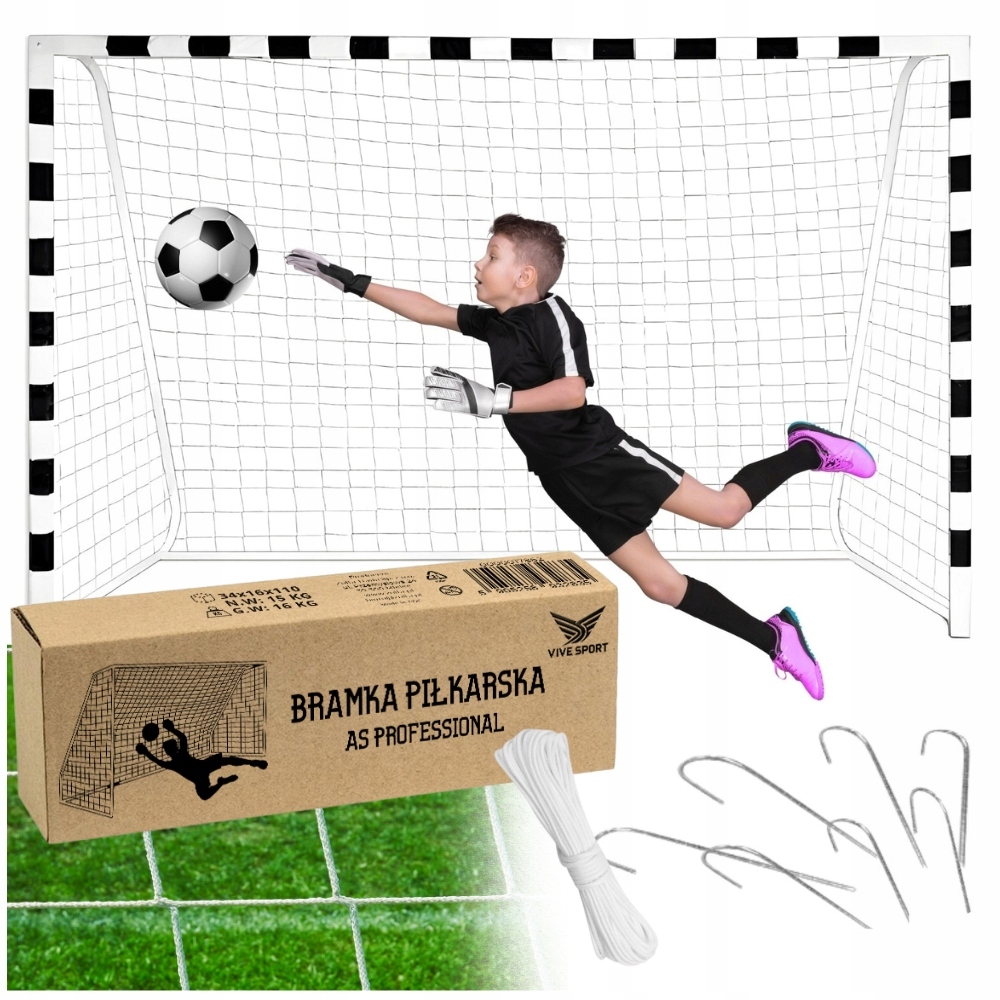 Fotbalová branka 300×200×90 cm kovová fotbalová tréninková velká a silná